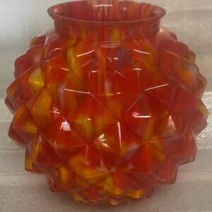 Circa 1950’s Vintage “Amberina” Glass Lamp Shade Globe